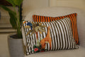 Ebony Frost Giraffe & Toucan Cushion — 14x20"