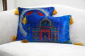 Taj Embroidered Velvet Cushion — 16x24"