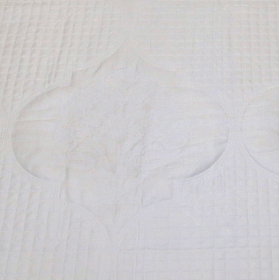 Moonlit florals ( EMBROIDED BEDCOVER WITH 2 PLAIN PILLOW COVERS )