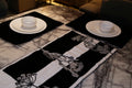 Pushp Saaj Monochrome Floral Runner & Mat Set