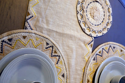 Anaya Aura Geometric Runner & Mat Set