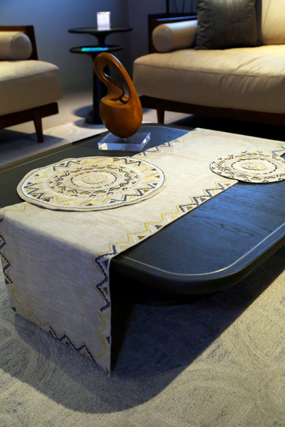 Anaya Aura Geometric Runner & Mat Set