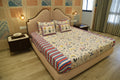 FLORAL WHISPER (  king size reversible bedcover with2-pillow covers,1 cushion cover)