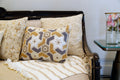 The Taj Story Ivory Machine-Embroidered Cushion — 14x20"