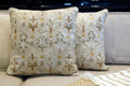 The Taj Story Tasselled Ivory Cushion — 18x18"