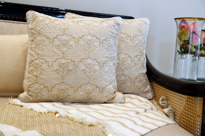 The Taj Story Trellis Floral Cushion — 18x18"