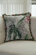 Homestead Beige Multi-Embroidered Cushion — 18x18"