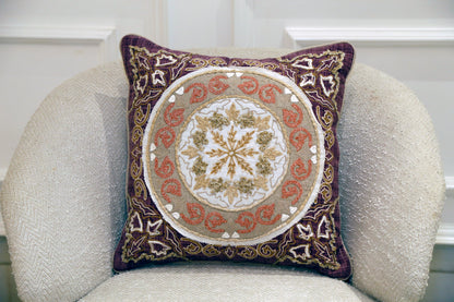 Natural Charm Ornate Medallion Cushion — 18x18"