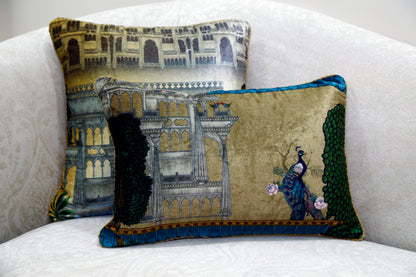 Kila Velvet Carpet-Print Cushion — 14x20"