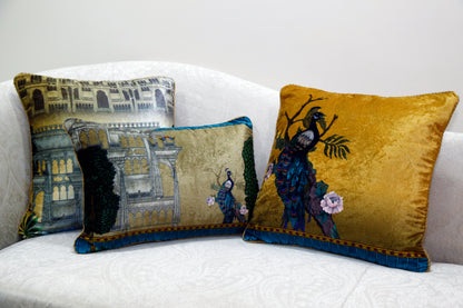 Kila Velvet Carpet-Print Cushion — 14x20"
