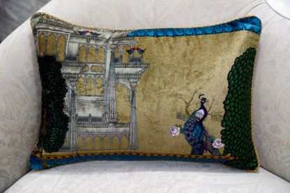 Kila Velvet Carpet-Print Cushion — 14x20"