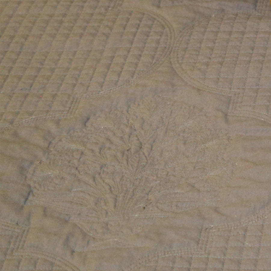 Moonlit florals ( EMBROIDED BEDCOVER WITH 2 PLAIN PILLOW COVERS )