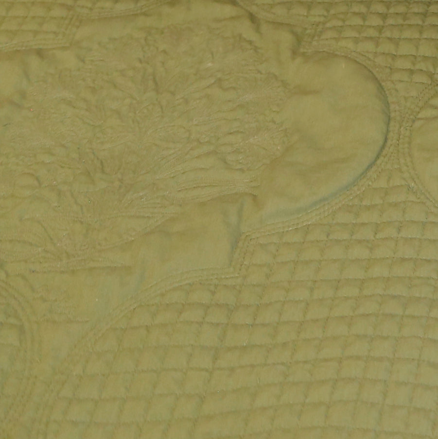 Moonlit florals ( EMBROIDED BEDCOVER WITH 2 PLAIN PILLOW COVERS )