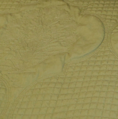Moonlit florals ( EMBROIDED BEDCOVER WITH 2 PLAIN PILLOW COVERS )