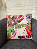 Velour Whisper Jungle Scene Cushion — 18x18"