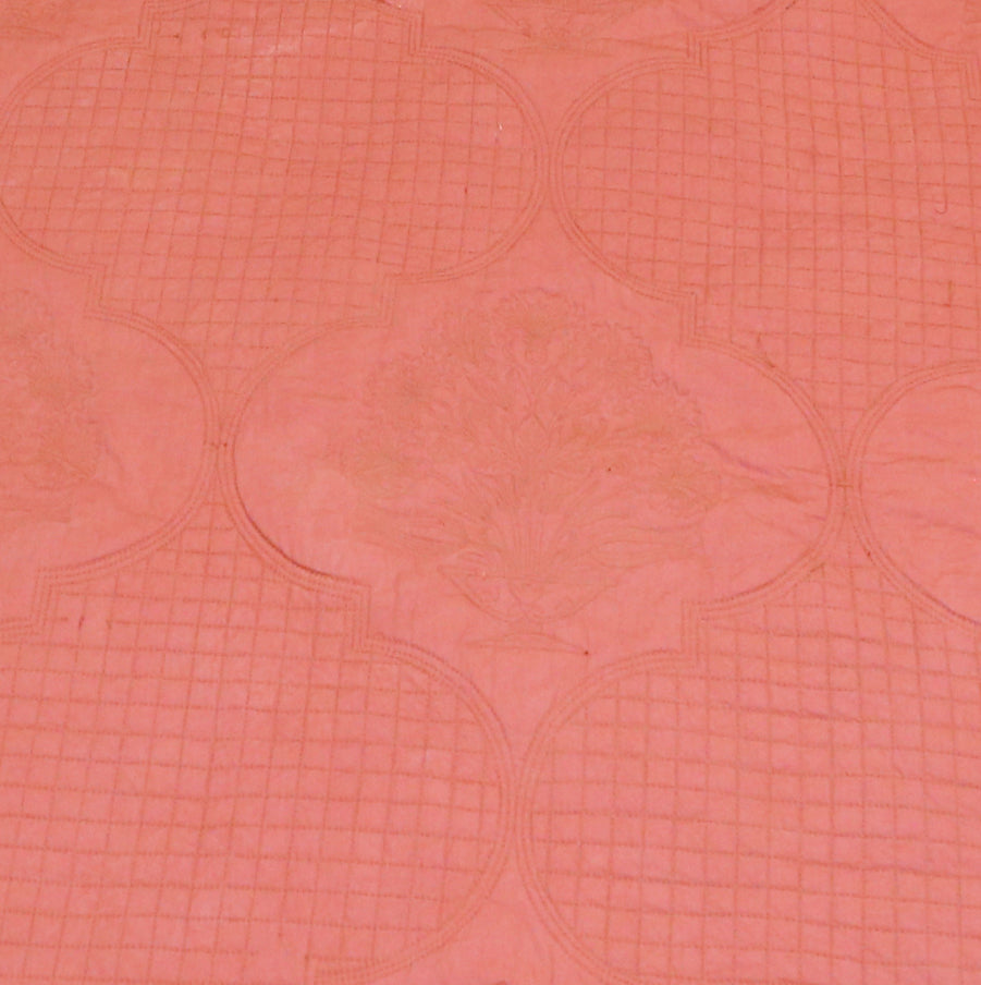 Moonlit florals ( EMBROIDED BEDCOVER WITH 2 PLAIN PILLOW COVERS )