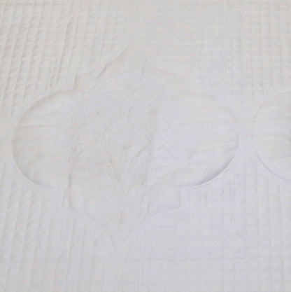 Moonlit florals ( EMBROIDED BEDCOVER WITH 2 PLAIN PILLOW COVERS )