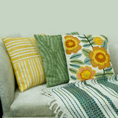 Colossal Tasselled Flower Cushion — 20x20"